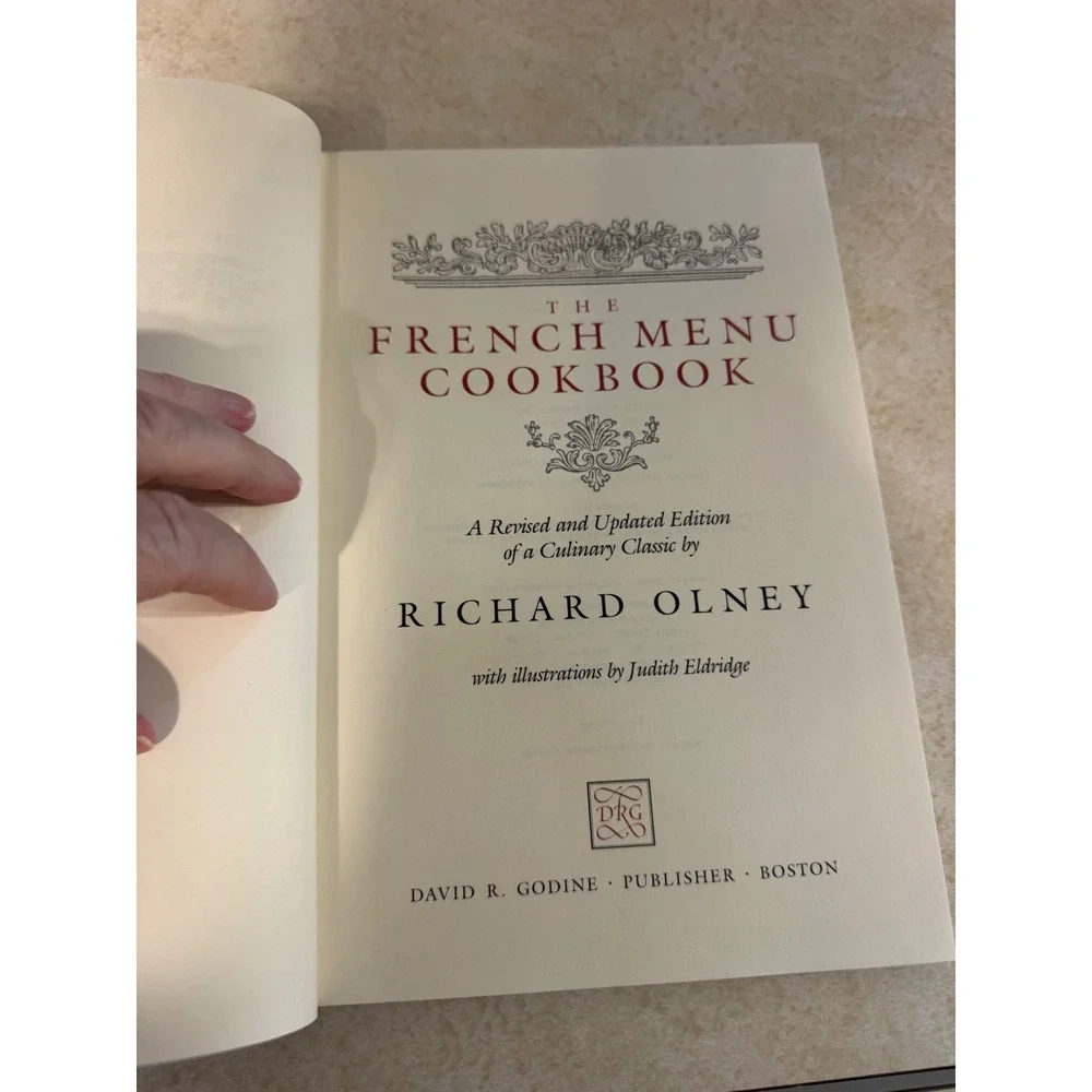 The French Menu Cookbook Richard Olney 1985 Revised Hardcover First Print